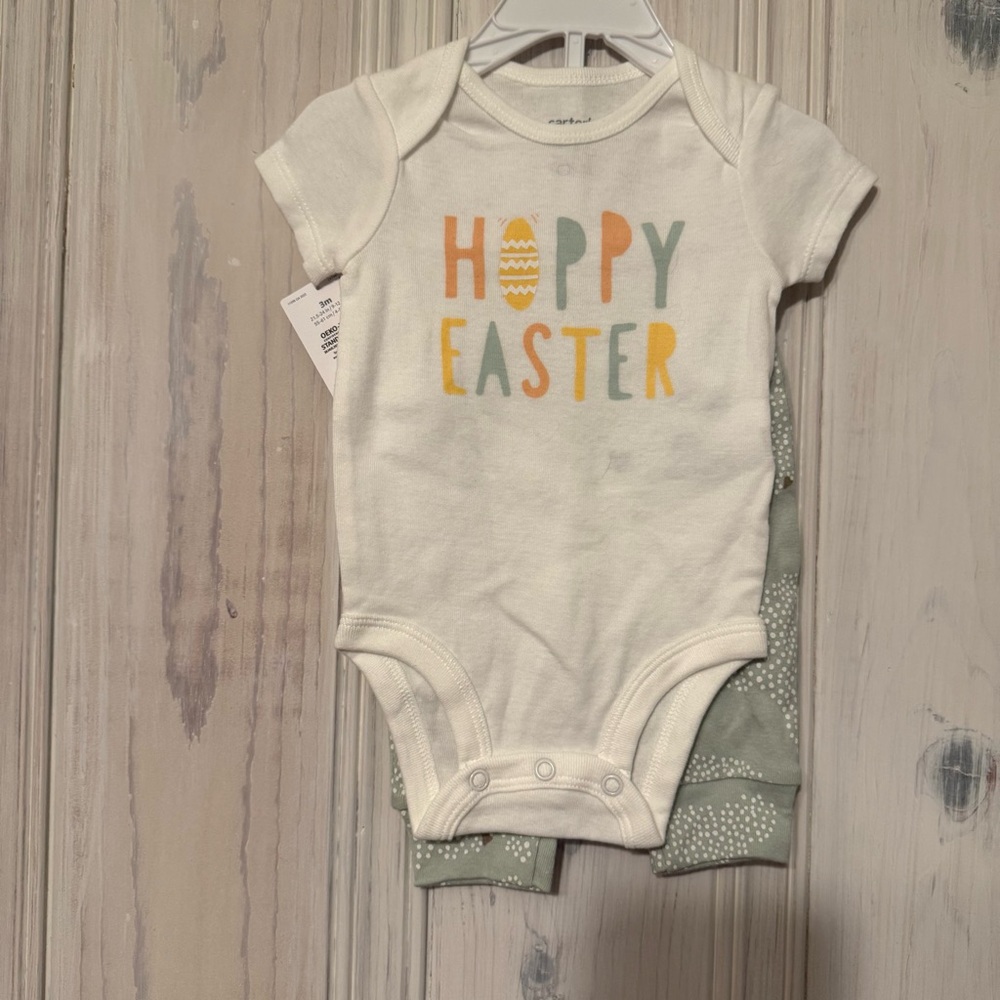 NWT Carters Hoppy Easter 2 piece Outfit (girls/boy) size 12 months